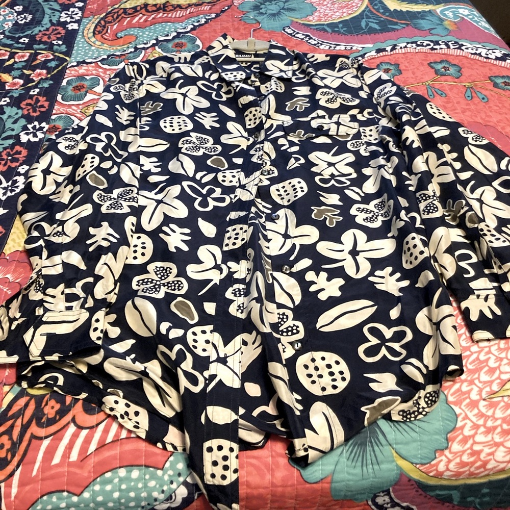 Silk print blouse